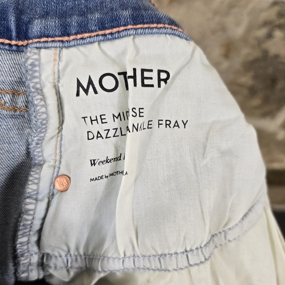 Mother The Midrise Dazzler Ankle Fray Weekend Kitten Denim Jeans - Picture 12 of 13